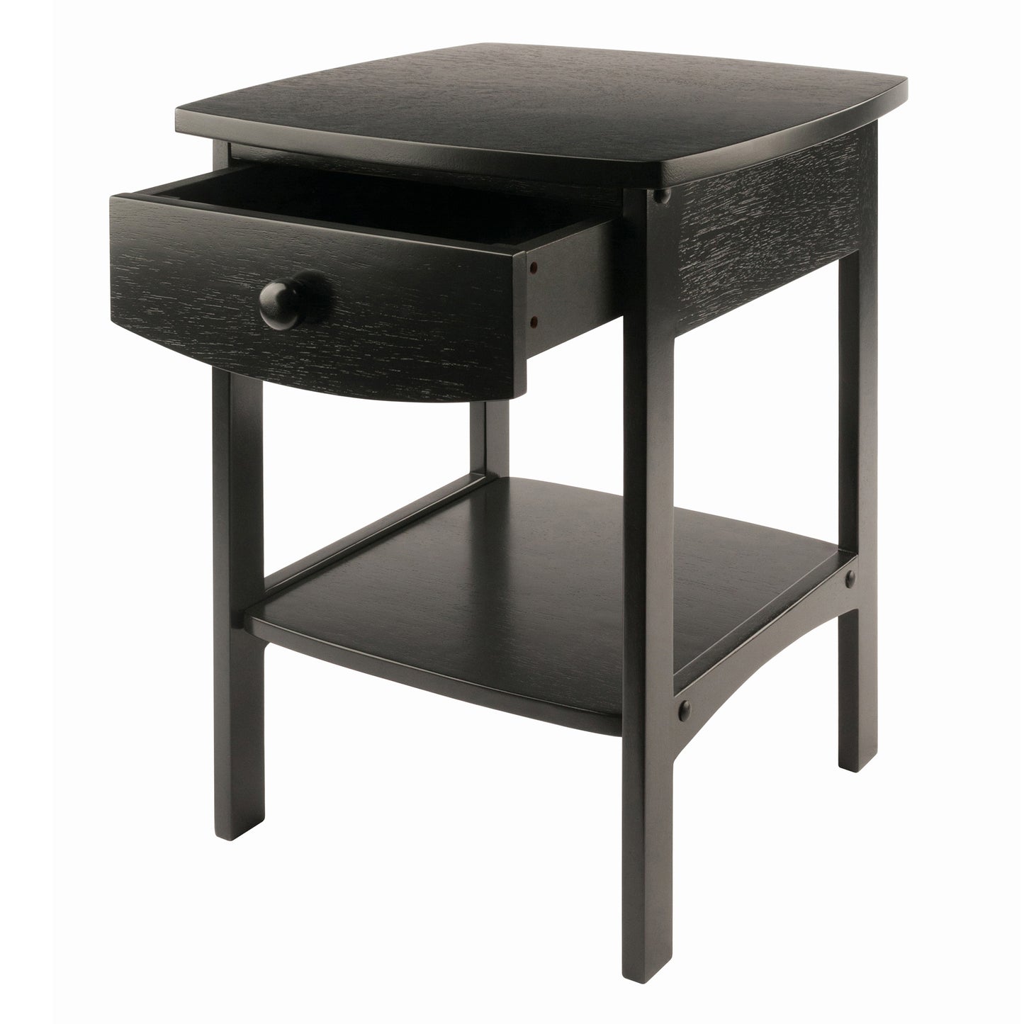 Claire Curved Accent Table, Nightstand, Black