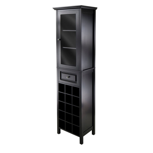 Burgundy Wine Display Tower, Black