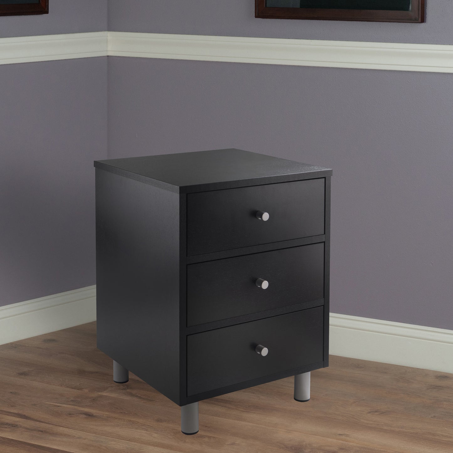 Daniel Accent Table, Nightstand, Black and Slate Gray