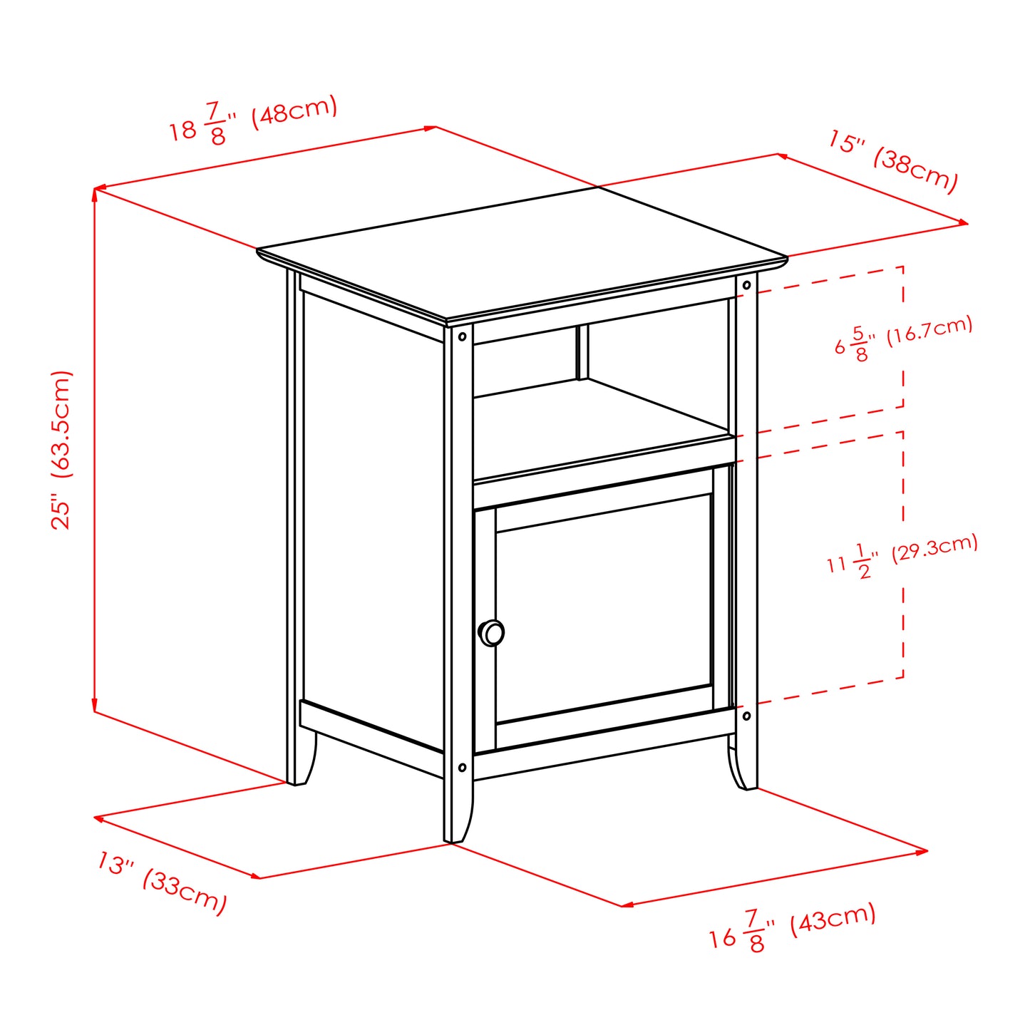 Henry Accent Table, Nightstand, Natural