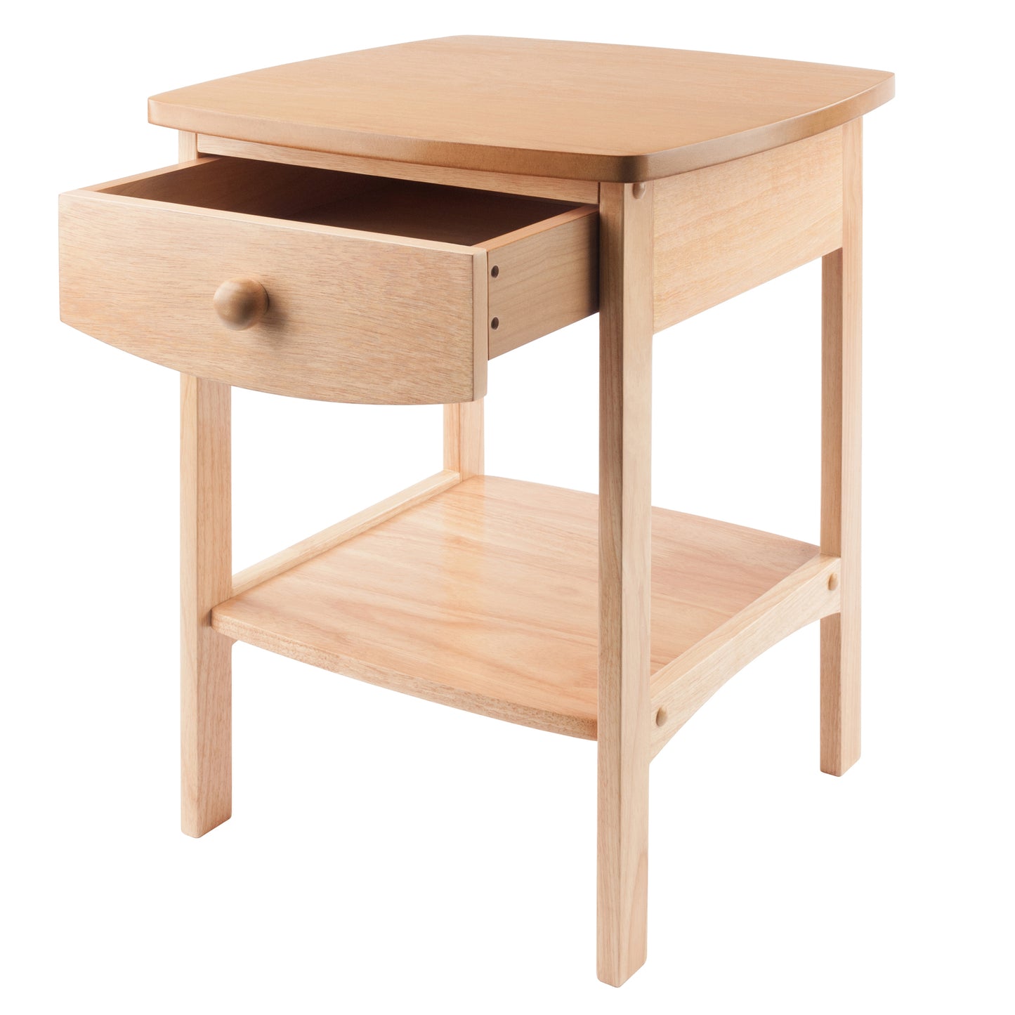 Claire Curved Accent Table, Nightstand, Natural