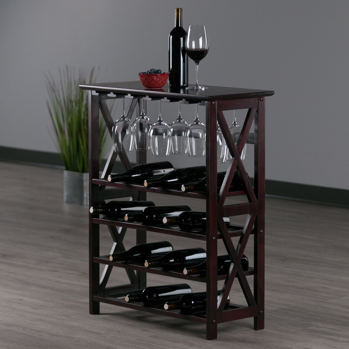 Rio 24-Bottle Wine Rack, Espresso