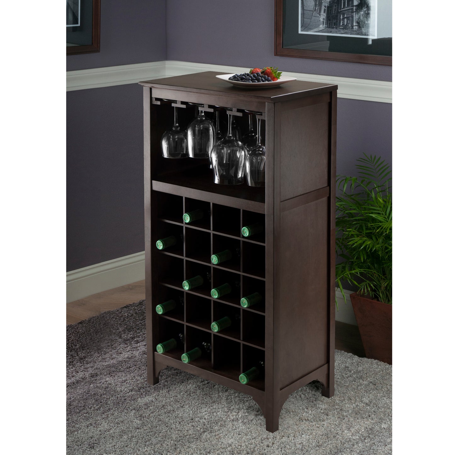 Ancona 20-Bottle Wine Cabinet, Espresso