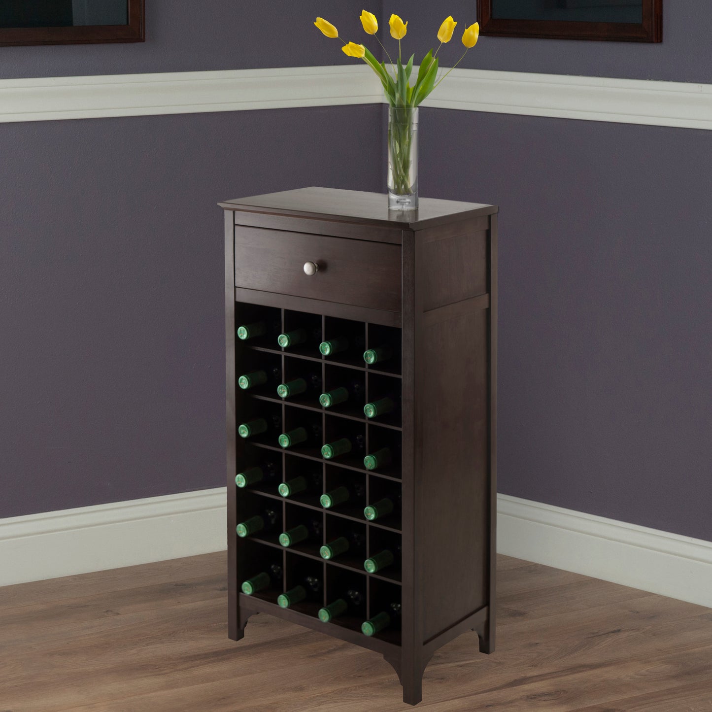 Ancona 24-Bottle Wine Cabinet, Espresso