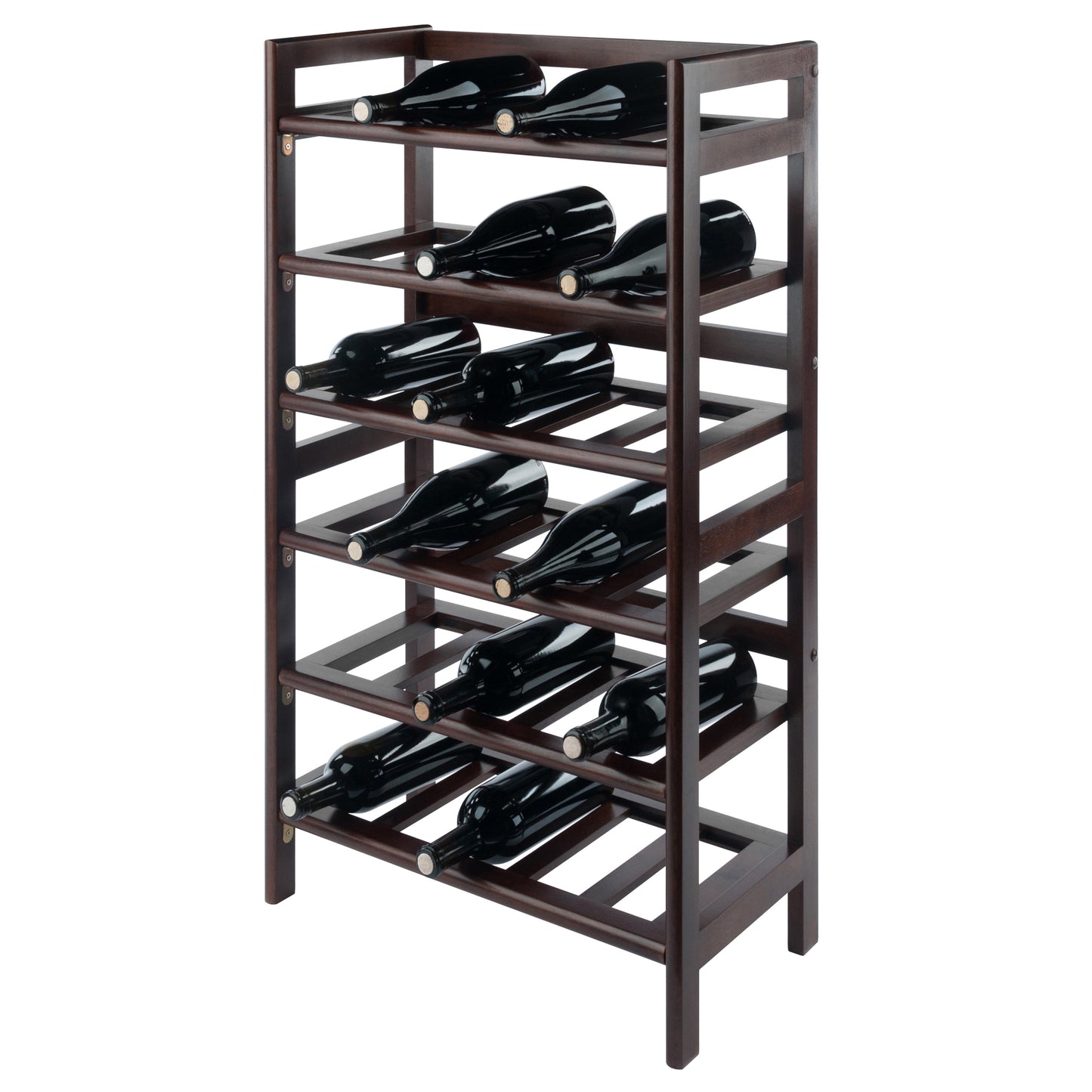 Silvi 30-Bottle Wine Rack, Walnut