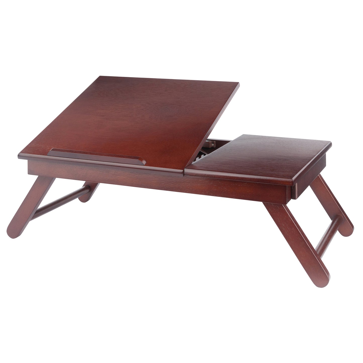 Alden Flip Top Desk, Tray with Drawer, Walnut