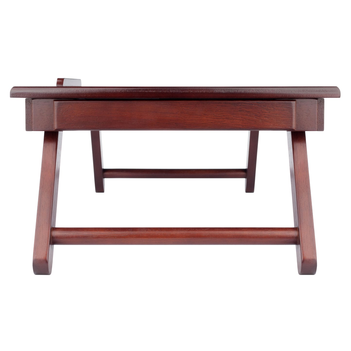 Alden Flip Top Desk, Tray with Drawer, Walnut