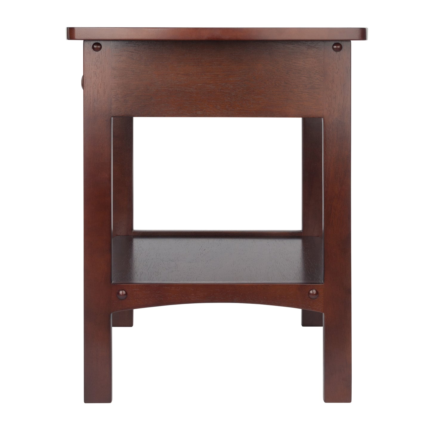 Claire Curved Accent Table, Nightstand, Walnut