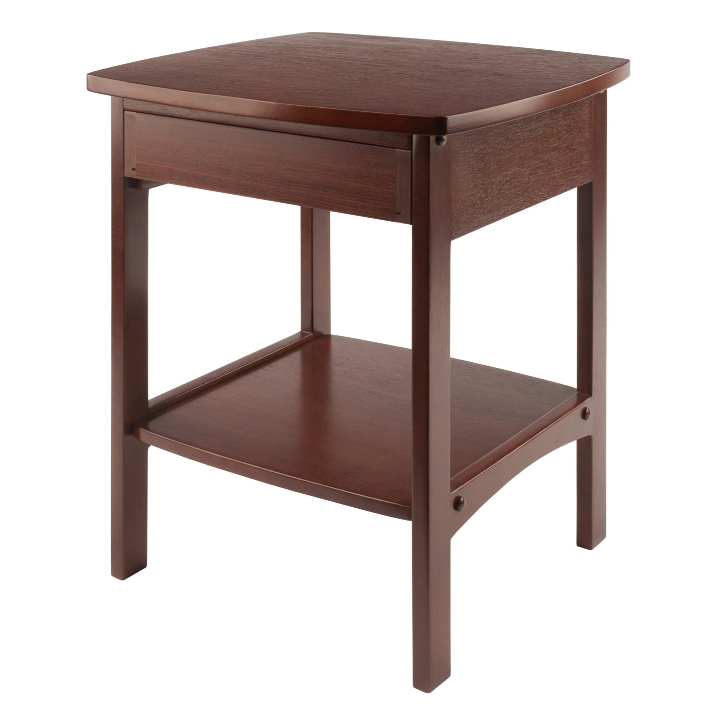 Claire Curved Accent Table, Nightstand, Walnut