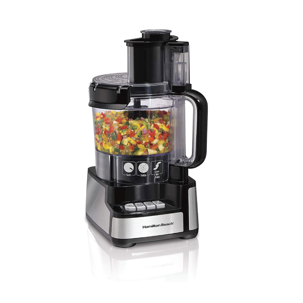 Hamilton Beach 12-Cup Stack & Snap Food Processor & Vegetable Chopper, Black (70725A)